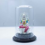 999 Pure Silver Goddess Lakshmi Idol with Glass Dome Display