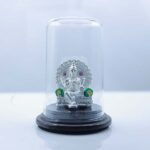 999 Pure Silver Goddess Lakshmi Idol with Glass Dome Display