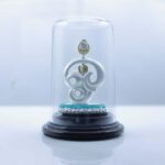 999 Pure Silver “Om” Symbol Idol with Glass Dome Display
