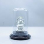 999 Pure Silver Laughing Buddha Idol with Glass Dome