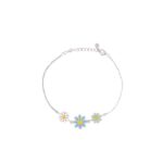 Multi-Color Enamel Daisy Flower Bracelet