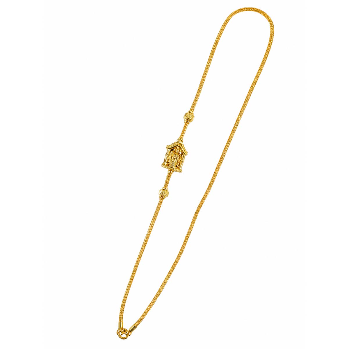 Silver Gold Plated Lakshmi Mogappu Chain