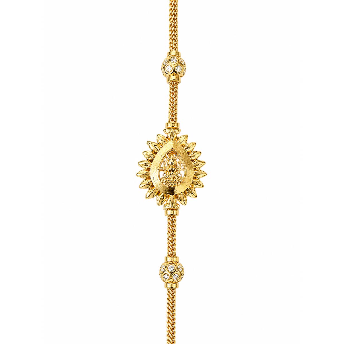 SSS-LMC-NS-017-1 Silver Gold Plated Lakshmi Mogappu Chain