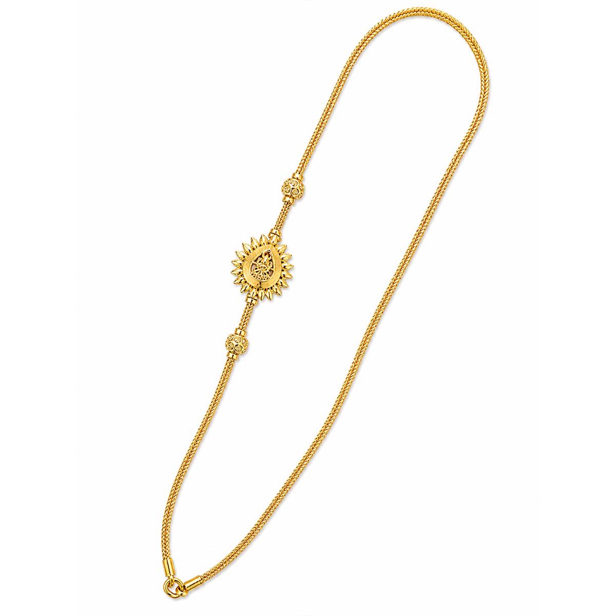 SSS-LMC-NS-017-2 Silver Gold Plated Lakshmi Mogappu Chain