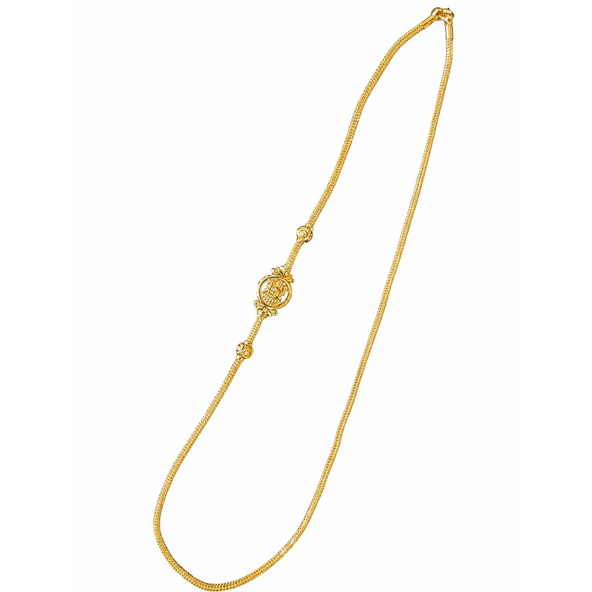 SSS-LMC-NS-022-1 Silver Gold Plated Lakshmi Mogappu Chain