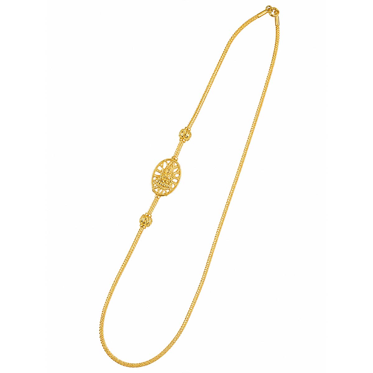 SSS-LMC-NS-026-2 Silver Lakshmi Mogappu Chain