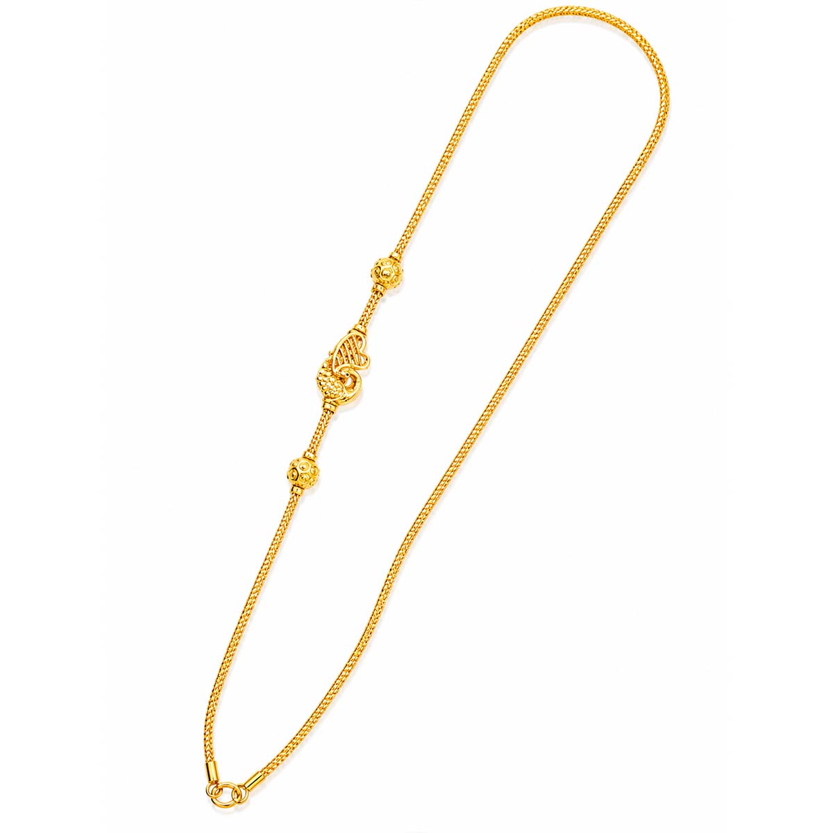Silver Peacock Mogappu Chain Gold Plated