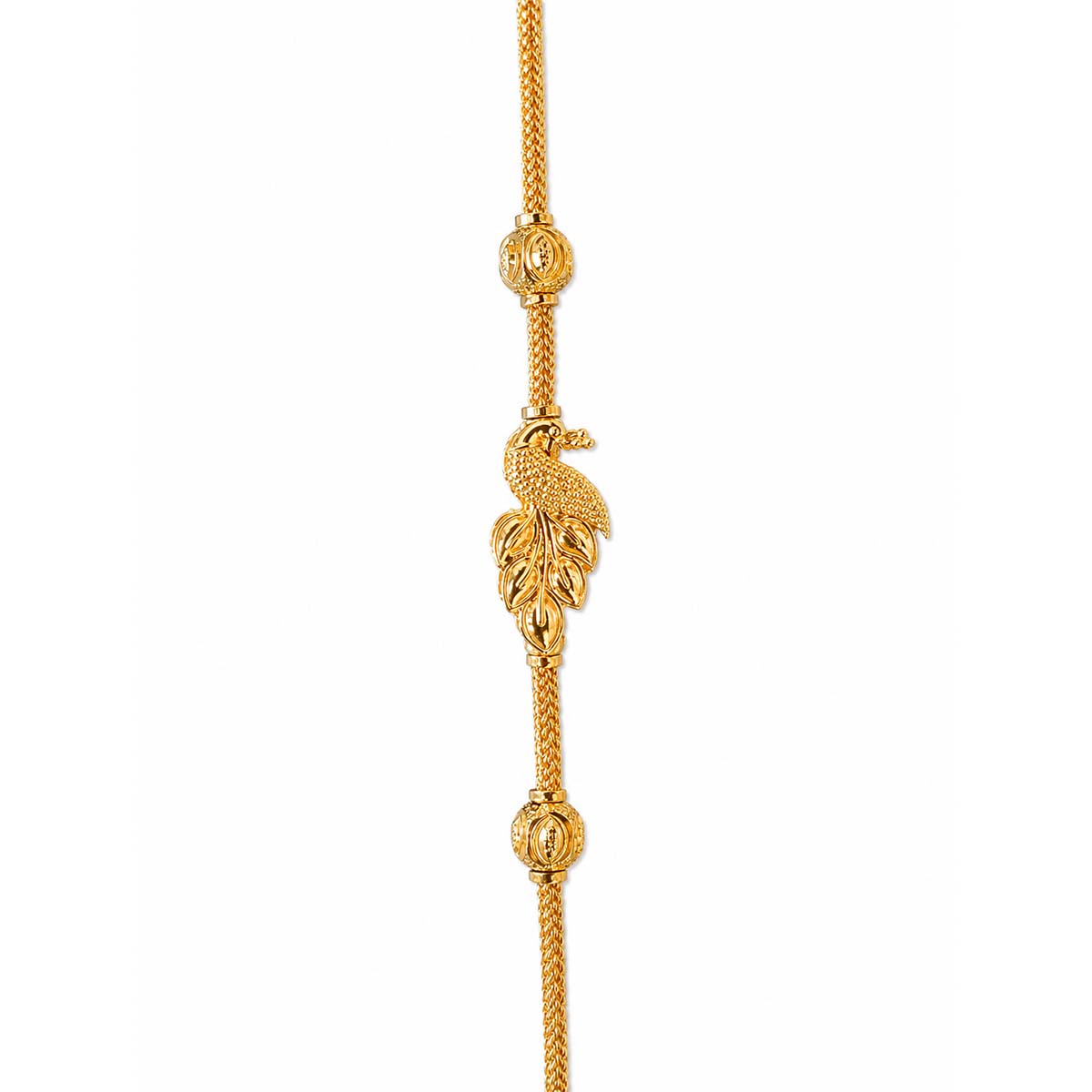 Silver Peacock Mogappu Chain Gold Plated