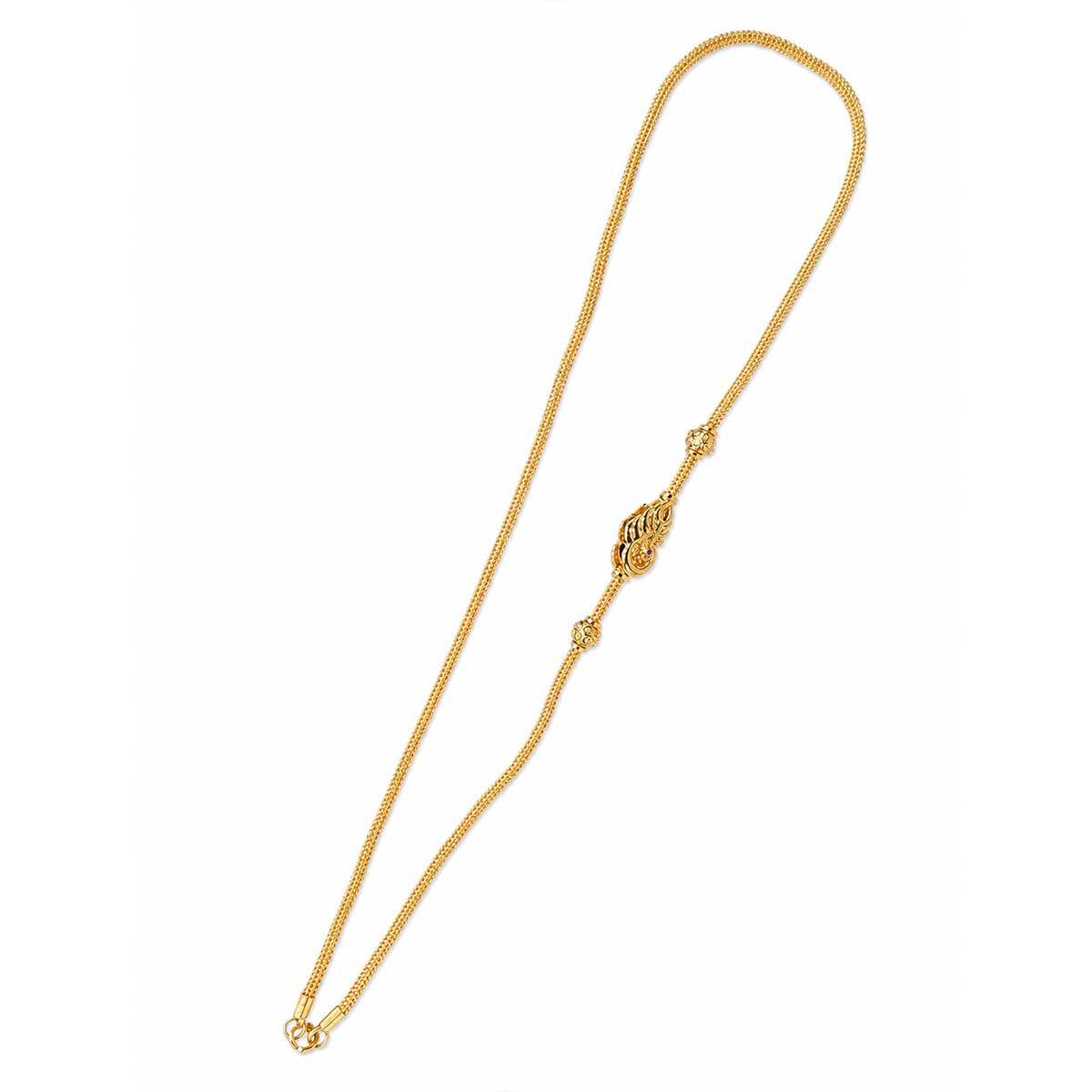 Silver Peacock Mogappu Chain Gold Plated