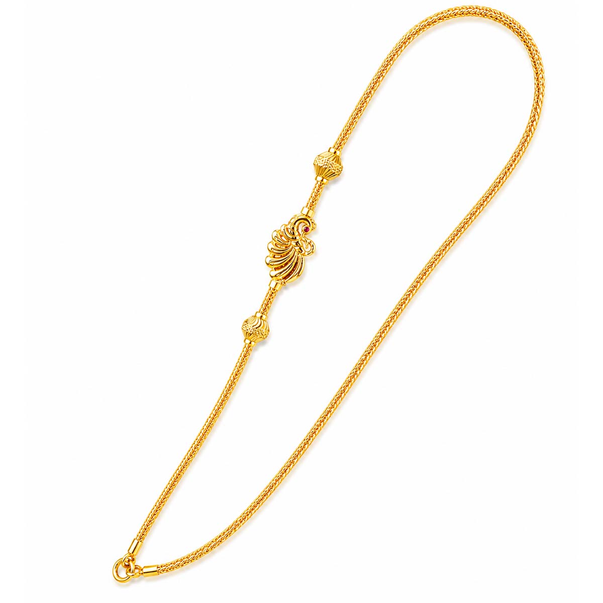 SSS-PMC-GP-039-2 Silver Peacock Mogappu Chain