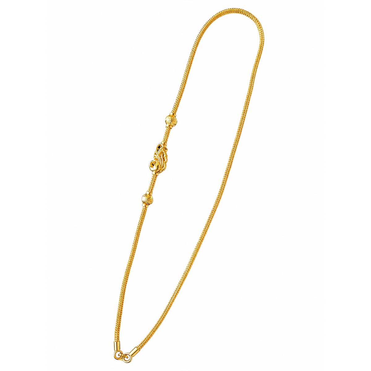 SSS-PMC-GP-042-2 Silver Peacock Mogappu Chain