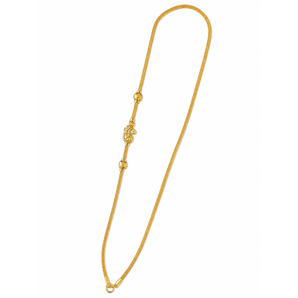 SSS-PMC-GP-044-2 Silver Peacock Mogappu Chain