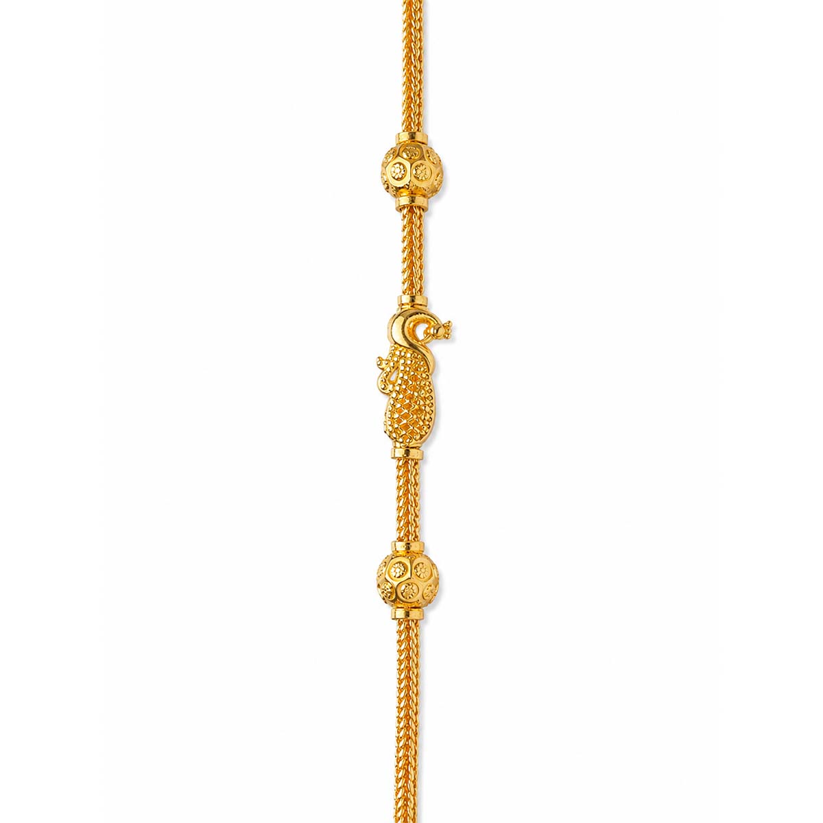 SSS-PMC-NS-011-2 Silver Gold Plated Peacock Mogappu Chain