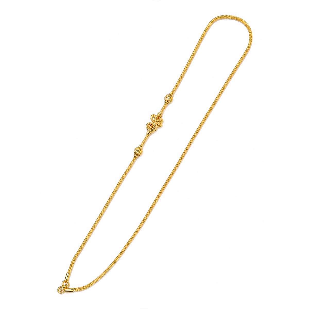 SSS-PMC-NS-025-2 Silver Peacock Mogappu Chain