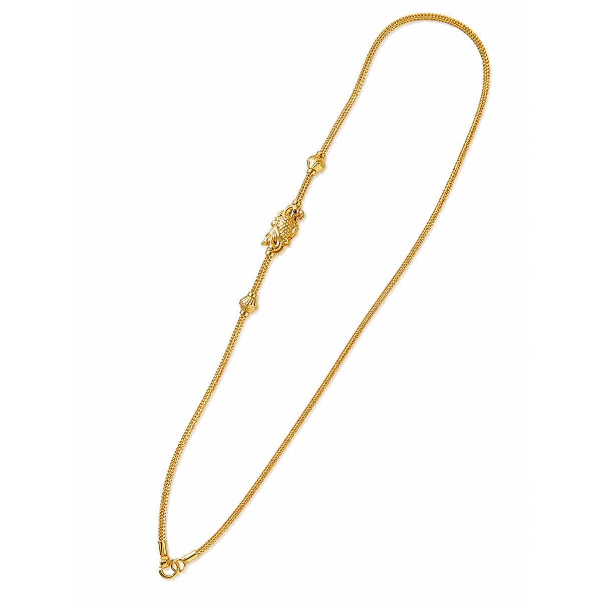 SSS-SPC-NS-013-1 Silver Gold Plated Peacock Mogappu Chain