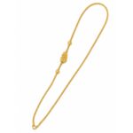 Silver Gold Plated Peacock Mogappu Chain Red Stone